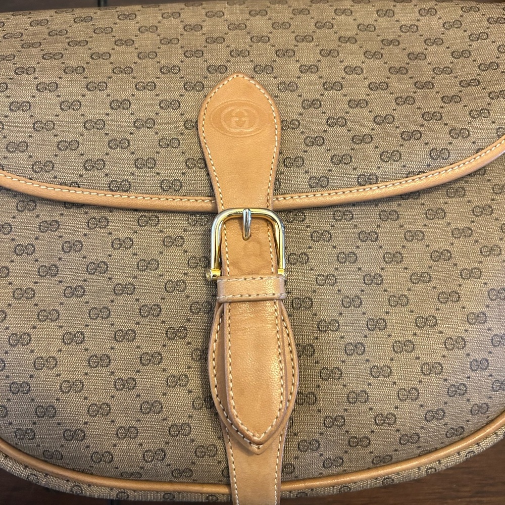 Gucci vintage Micro GG Supreme Monogram  shoulder crossbody leather canvas bag